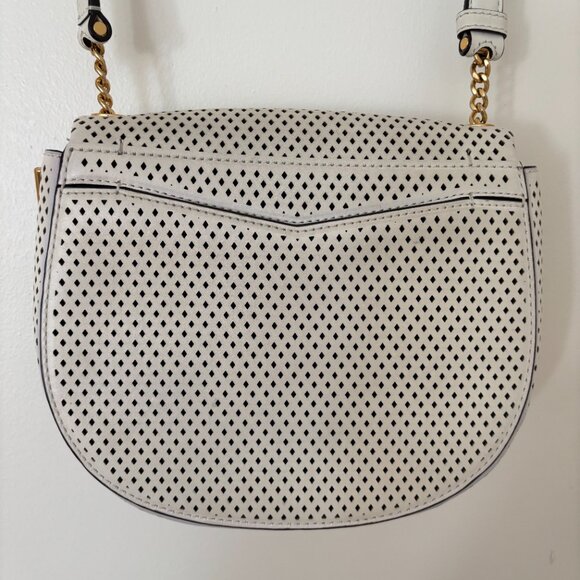 Sandro Pepita White Leather Perforated Shoulder Bag - Picture 5 of 13